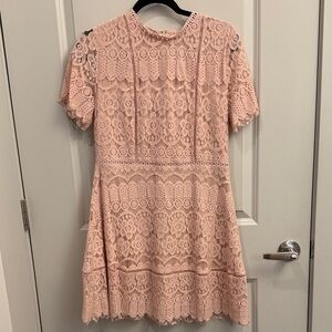 Blu Pepper Pink Lace Mini Dress (NWT)